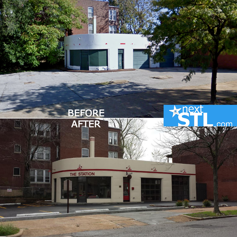 The Station before and after